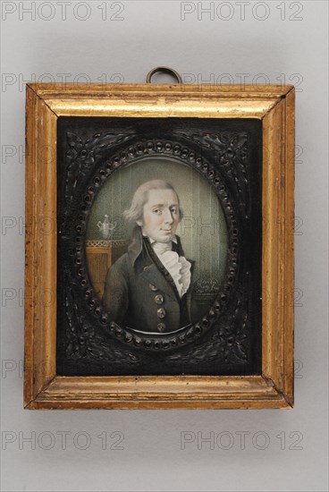 Gijsbertus Johannus van den Berg, Portrait miniature by Mathijs Pieter van der Burght, portrait miniature painting footage gold