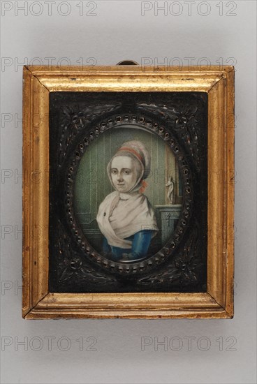 Gijsbertus Johannus van den Berg, Portrait miniature by Johanna Elzina Bake, portrait miniature painting footage gold wood paint