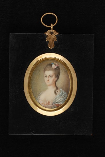 Pieter le Sage, Portrait miniature of Princess Wilhelmina of Prussia, portrait miniature painting footage wood ivory paint