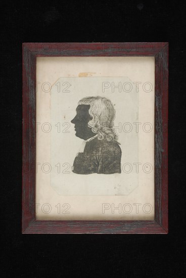 publisher: Johannes Jacobus Meyneken, Silhouette portrait to the left of Carel Philip Sander, silhouette copper engraving print