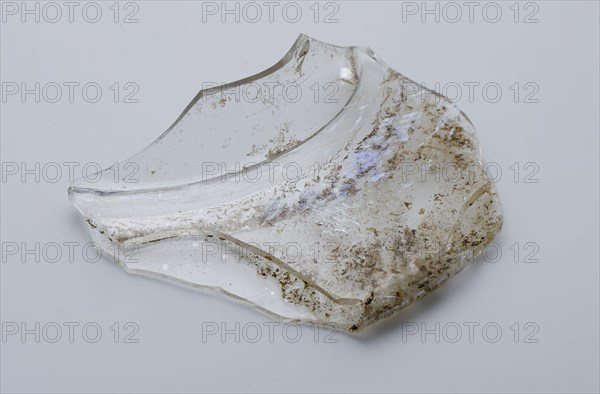 Fragment of foot, bottom and part of the wall of club, drinking cup drinking vessel holder soil find glass, hand-blown Two