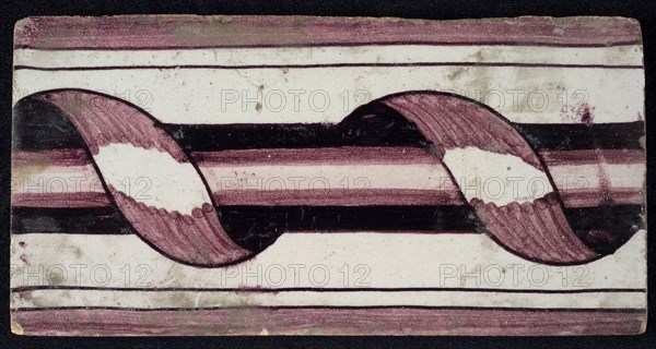 Rectangular purple border tile, surrounded decor, surrounded column, with dark purple parallel lines as border decoration, brown