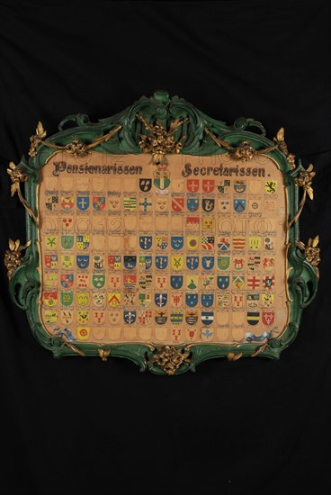 F.D.O. Obreen, Coat of arms of pensionaries and secretaries of Rotterdam, painting footage wood watercolor, Coat of arms