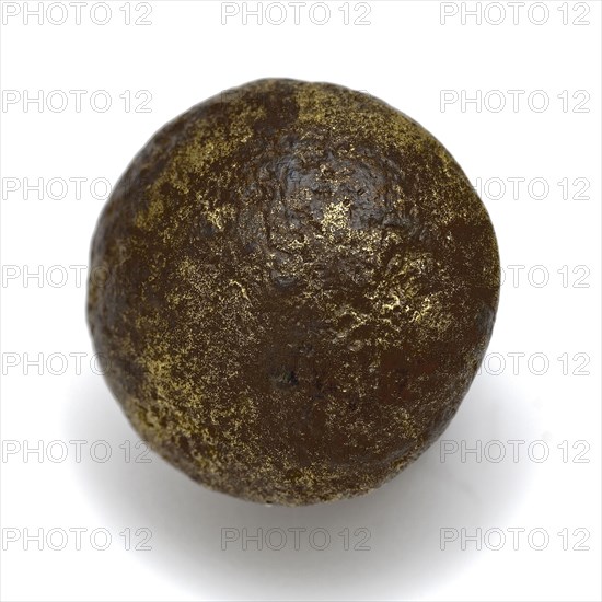 Copper round button with attachment eye, button clothing accessory clothing soil find copper metal, cast archeology dress