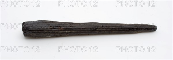 Wooden pen, pointed, pen construction material soil finds timber, sawn cut Wood pin made of pine wood. Conical in shape