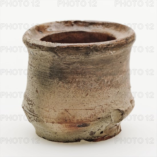 Pottery ointment jar, belly model, internally glazed, ointment jar pot holder soil find ceramic earthenware glaze lead glaze