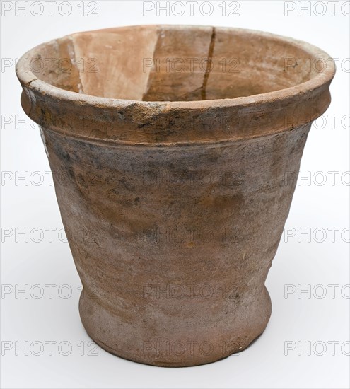 Pottery flowerpot, four holes in the bottom, unglazed, flower pot holder earth discovery ceramic earthenware, hand-turned