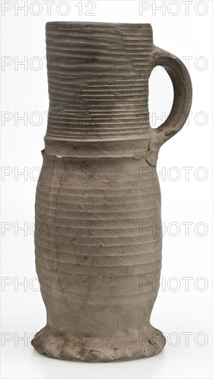 Gray Jug or jacobakan, stoneware jug on pinched foot, Jug or jacobakan jug crockery holder soil find ceramic stoneware, hand