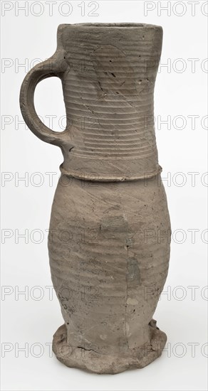 Gray Jug or jacobakan, stoneware jug on pinched foot, Jug or jacobakan jug crockery holder soil find ceramic stoneware, hand