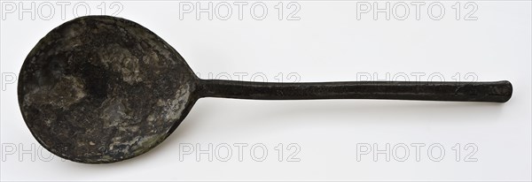 Pewter spoon with hexagonal handle, marked, spoon cutlery soil find tin metal total, shank, bake w 5,3 cast Pewter spoon