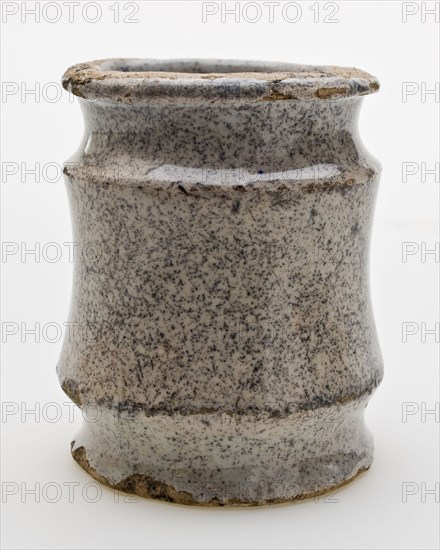 Pottery ointment jar, high model, glazed with full gray color, ointment jar pot holder soil find ceramic earthenware glaze