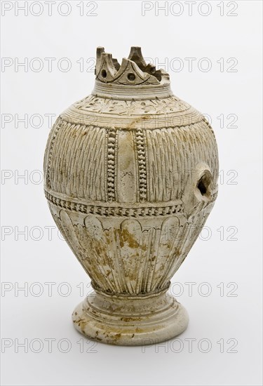 Stoneware jokes, gray-white, kerbschnitt, jug crockery holder soil find ceramic stoneware glaze salt glaze, hand turned fried