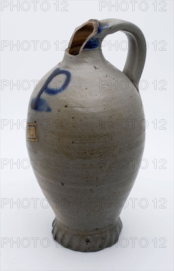 Stoneware mineral water pitcher on pinched foot, arched model, marked, mineral pitcher pitcher pitcher holder soil find ceramics