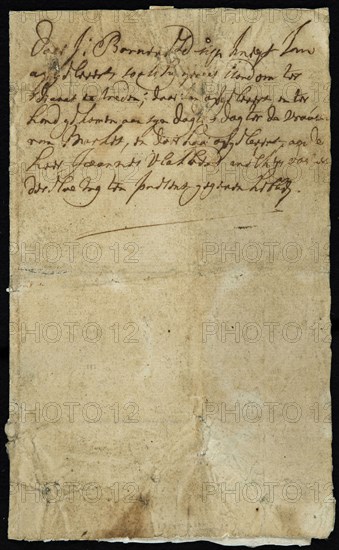 Folded authentic proof of the glasses of Johan van Oldenbarnevelt, authentication proof document information form paper