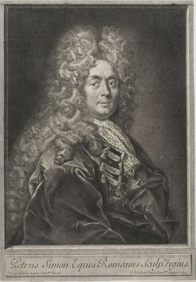 Pierre Simon, Engraver, 1694, Gérard Edelinck (French, born Flanders, 1640-1707), after Pierre Simon (French, c. 1650-1710), France, Engraving on paper, 364 × 252 mm (sheet, trimmed within platemark)