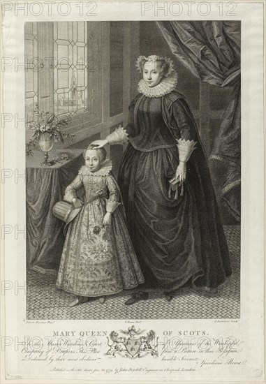 Mary Queen of Scots, published January 26, 1779, Francesco Bartolozzi (Italian, 1727-1815), after Frederico Zuccaro (Italian, c. 1542-1609), published by John Boydell (English, 1719-1804), Italy, Engraving on ivory wove paper, 383 x 288 mm (image), 475 x 328 mm (plate), 486 x 336 mm (sheet)