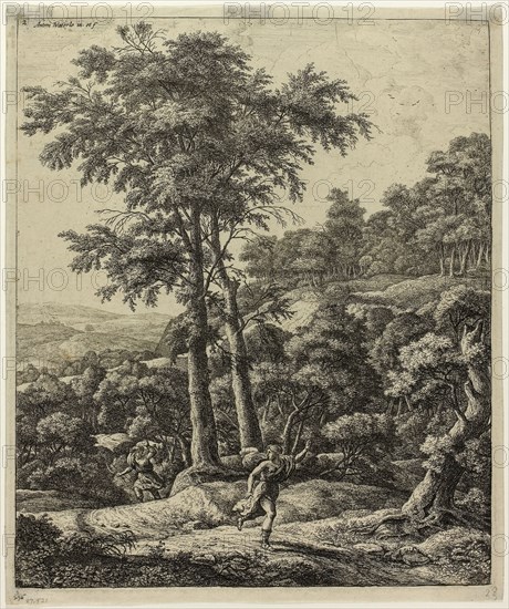 Apollo and Daphne, n.d., Anthoni Waterlo, Dutch, 1609-1690, Holland, Etching on paper, 290 x 243 mm (image), 291 x 245 mm (plate), 304 x 254 mm (sheet)