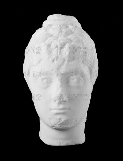 Portrait Head of a Woman, about 140 AD, Roman, Rome, marble, 35.6 × 16.5 × 22.2 cm (14 × 6 1/2 × 8 3/4 in.)