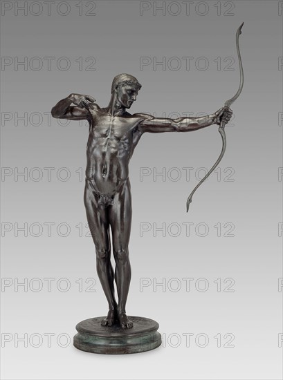 Teucer, Brother of Ajax, modeled 1881 (cast 1882), executed replica c. 1891, William Hamo Thornycroft, English, 1850-1925, England, Bronze, H. 203.2 cm (80 in.), base diam. 68.6 cm (27 in.)