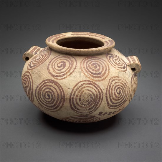 Jar with Painted Decoration, Predynastic Period, Naqada II (about 3500–3200 BC), Egyptian, Egypt, Ceramic, pigment, 13.3 × 19.5 × 19.2 cm (5 1/4 × 7 5/8 × 7 1/2 in.)