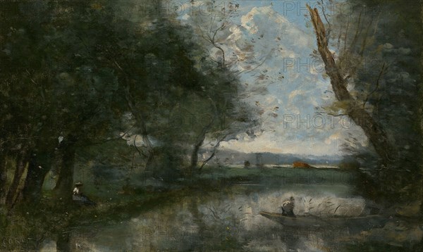 Landscape, 1865/70, Jean-Baptiste-Camille Corot, French, 1796-1875, France, Oil on canvas, 33 × 55 cm (13 × 21 5/8 in.)