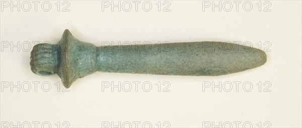 Amulet of a Papyrus Column, Late Period, Dynasty 26–30 (664–343 BC), Egyptian, Egypt, Faience, H. 5.4 cm (2 1/8 in.), diam. 1.6 cm (5/8 in.)