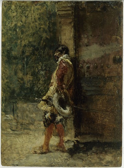 Cavalier, c. 1871, Mariano Fortuny y Marsal, Spanish, 1838-1874, Spain, Oil on wood, 13.7 x 10.2 cm (5 3/8 x 4 in.)