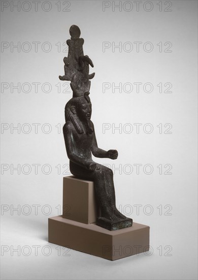 Statuette of Osiris-Iah, Late Period, Dynasty 26–30 (about 664–332 BC), Egyptian, Egypt, Copper alloy, 15 × 7 × 5.5 cm (5 7/8 × 2 3/4 × 2 1/8 in.)