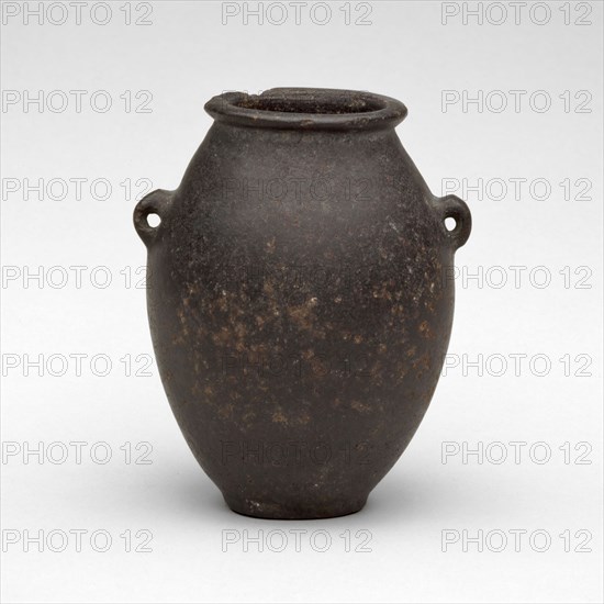 Vessel with Lug Handles, Predynastic Period–Old Kingdom (about 4000–2250 BC), Egyptian, Egypt, Stone, 8.8 × 5.2 × 4.8 cm (3 1/2 × 2 1/16 × 1 7/8 in.)