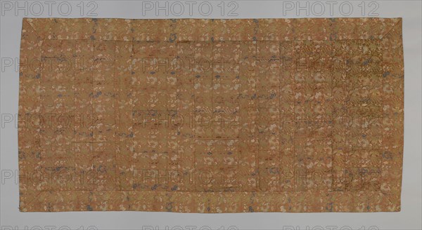 Kesa, Edo period (1615–1868), 18th century, Japan, plain compound twill, double weave, silk and gilt-paper, 214.7 × 109.3 cm (84 1/2 × 43 in.)