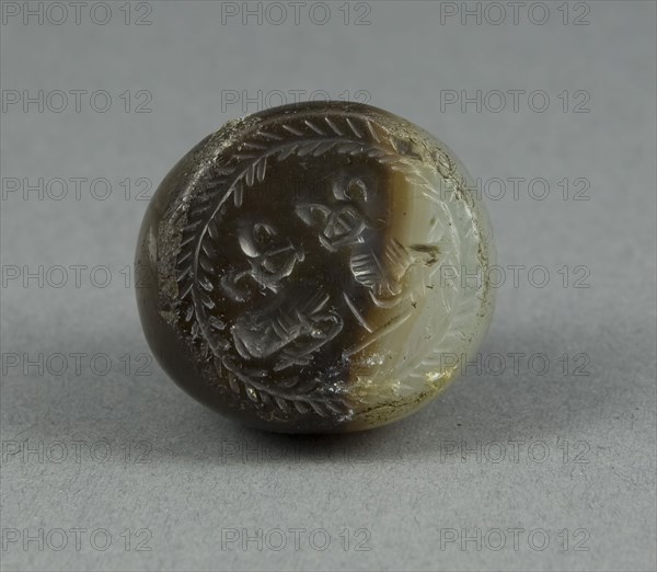 Seal with Two Gazelles, Persian Period, Dynasty 31 (343–332 BC), Egyptian (?), Egypt, Stone, 1.9 × 2.5 × 2.5 cm (3/4 × 1 × 1 in.)