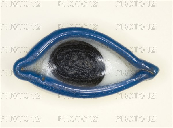 Amulet of a Left Eye, New Kingdom–Late Period (about 1550–332 BC), Egyptian, Egypt, Glass, 1.5 × 3.1 × 0.9 cm (5/8 × 1 1/4 × 3/8 in.)