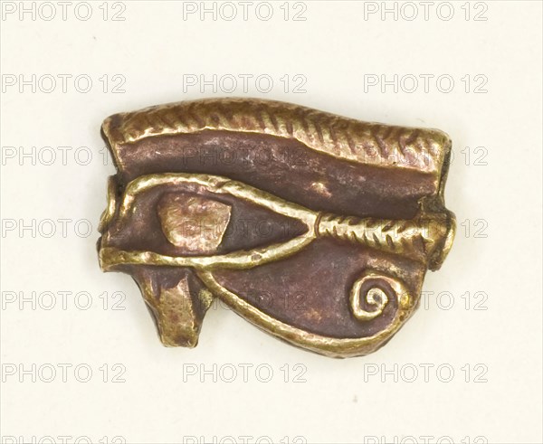 Amulet of the Eye of the God Horus (Wedjat), Ptolemaic Period (332–30 BC), Egyptian, Egypt, Gold, 0.9 × 1.2 × 0.3 cm (3/8 × 1/2 × 1/8 in.)