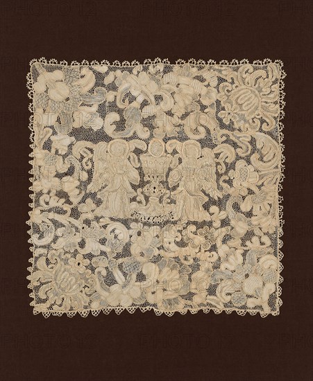 Chalice Cover, 1650/1700, Europe, Europe, Linen, needle lace with woven tapes, 37 × 37 cm (14 1/2 × 14 1/2 in.)