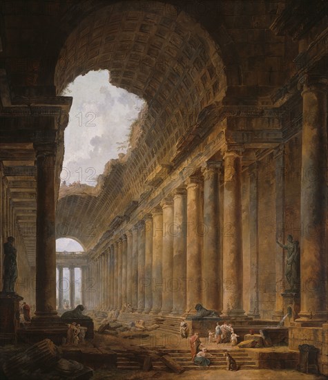The Old Temple, 1787/88, Hubert Robert, French, 1733-1808, France, Oil on canvas, 255 × 223.2 cm (100 3/8 × 87 7/8 in.)
