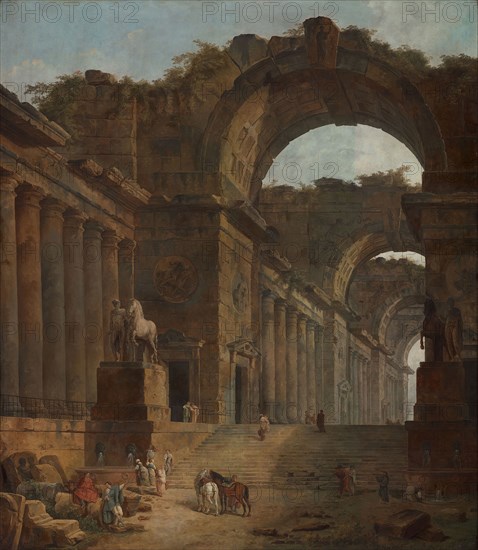 The Fountains, 1787/88, Hubert Robert, French, 1733-1808, France, Oil on canvas, 255.3 × 221.2 cm (100 1/2 × 88 1/8 in.)