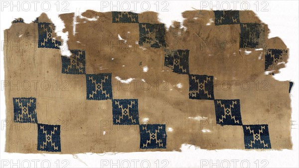 Fragment, Ayyubid period (1171–1250)/Mamluk period (1250–1517), 13th/14th century, Egypt, Egypt, Embroidered, silk, tent stitch on linen ground, 47.0 × 23.5 cm (18 1/2 × 9 1/4 in.)