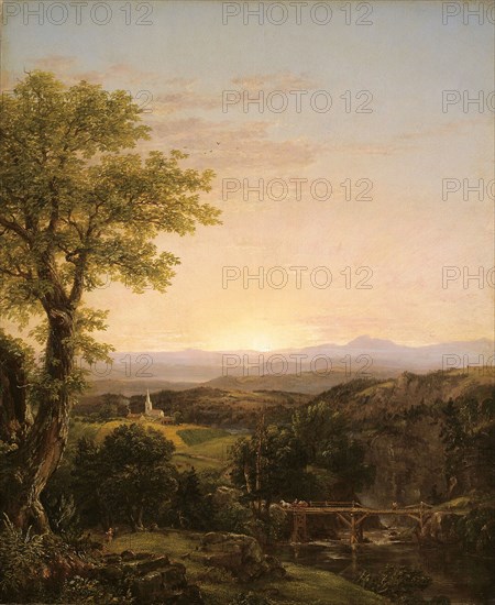 New England Scenery, 1839, Thomas Cole, American, born England, 1801–1848, United States, Oil on canvas, 57.1 × 46.7 cm (22 1/2 × 18 3/8 in.)