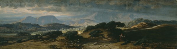 Storm in Umbria, 1875, Elihu Vedder, American, 1836–1923, Umbria, Oil on canvas, 33 × 114.3 cm (13 × 45 in.)