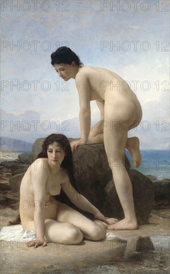 The Bathers, 1884, William Adolphe Bouguereau, French, 1825-1905, France, Oil on canvas, 200.7 × 128.9 cm (79 × 50 3/4 in.)