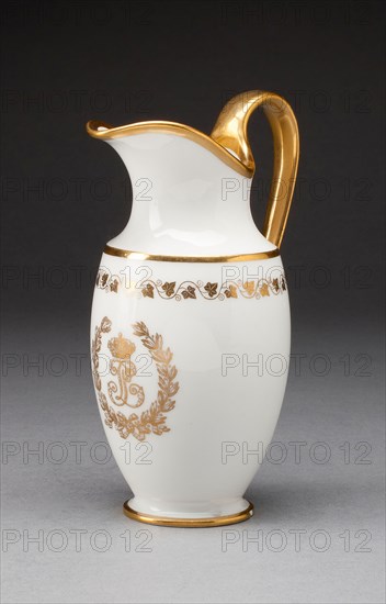 Pitcher, 1845, Sèvres Porcelain Manufactory, French, founded 1740, Sèvres, Hard-paste porcelain and gilding, 15.2 x 9.8 cm (6 x 3 7/8 in.)