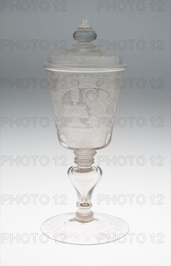 Goblet with Cover, 18th century, Germany, Rhineland, Rhineland, Glass, H. 29.2 cm (11 1/2 in.)