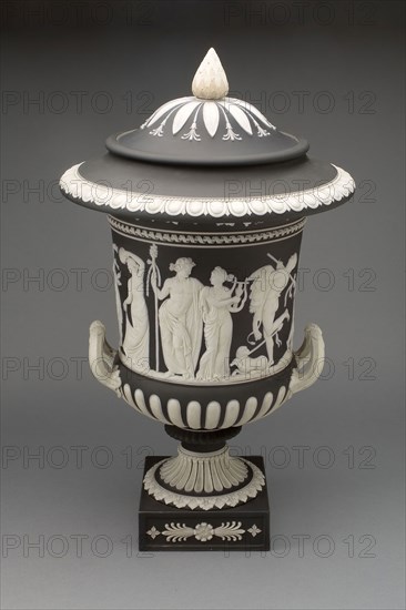 Borghese Vase, 1850/1900, Wedgwood Manufactory, England, founded 1759, Burslem, Stoneware (jasperware), 49.5 × 29.5 cm (19 1/2 × 11 5/8 in.)