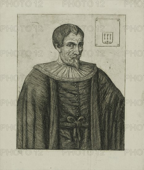 Portrait of Jean Besly, Historian, 1861, Charles Meryon (French, 1821-1868), after Jaspar de Isaac (Dutch, died 1654), France, Etching on grayish ivory laid chine, 112 × 89 mm (image), 145 × 121 mm (plate), 166 × 135 mm (sheet)