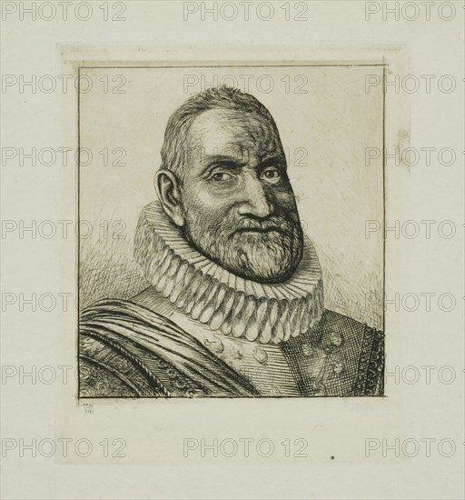 Portrait of Th. Agrippa d’Aubigné, 1861–62, Charles Meryon (French, 1821-1868), after Jules Hébert (Swiss, 1812-1897), France, Etching in warm black from tin plate on grayish-ivory laid chine, 122 × 102 mm (image), 123 × 103 mm (plate), 186 × 159 mm (sheet)