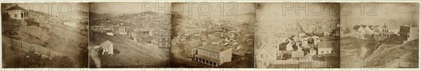 San Francisco, c. 1850, after daguerreotypes attributed to Carleton Watkins, American, 19th century, United States, Albumen prints (5), panorama, 15 x 98.8 cm (panorama)