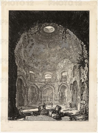 Interior view of the so-called Tempio della Tosse [Temple of the Cough], from Views of Rome, 1764, Giovanni Battista Piranesi, Italian, 1720-1778, Italy, Etching on heavy ivory laid paper, 630 x 461 mm (image), 635 x 467 mm (plate), 743 x 549 mm (sheet)