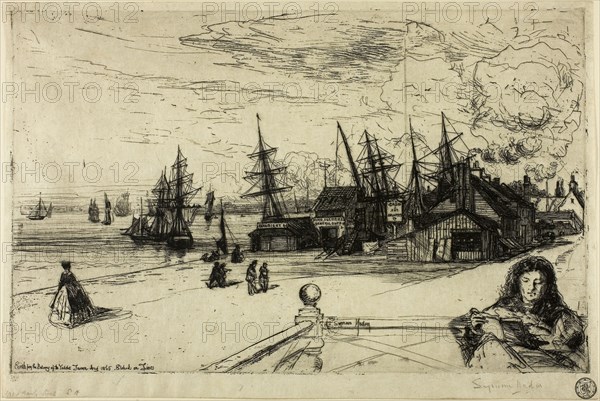 Yacht Tavern, Erith, 1865, Francis Seymour Haden, English, 1818-1910, England, Etching from a zinc plate on ivory China paper, 238 × 277 mm (image/plate), 260 × 388 mm (sheet)