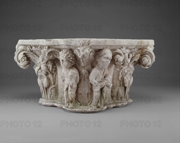 Capital, 1170/1200, French, Champagne, France, Limestone, 33 × 52.1 cm (13 × 20 1/2 in.)