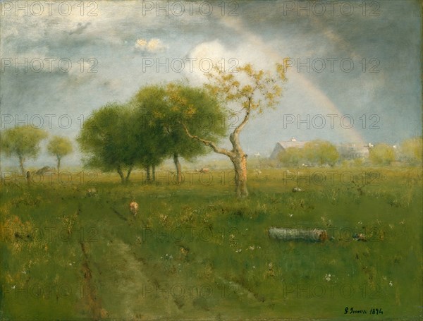 After a Summer Shower, 1894, George Inness, American, 1825–1894, United States, Oil on canvas, 81.9 × 107.6 cm (32 1/4 × 42 3/8 in.)